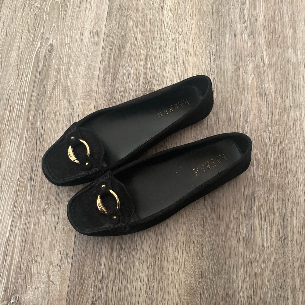 Ralph Lauren leather upper slip on loafers size 8.5B